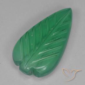 Ágata Verde medio natural de 2.97 ct, Corte Flor, Transparente