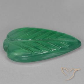 Ágata Verde medio natural de 2.97 ct, Corte Flor, Transparente
