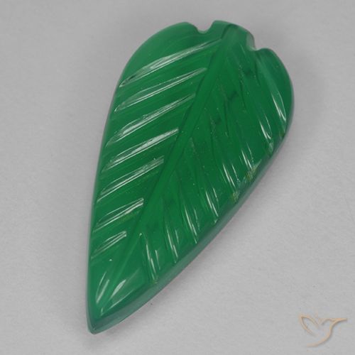 3.75ct Natural Verde medio Ágata, Corte Flor, Translúcido
