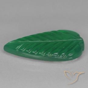 Ágata Verde medio natural de 3.75 ct, Corte Flor, Translúcido