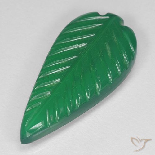 3.88ct Natural Verde medio Ágata, Corte Flor, Translúcido