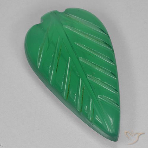 2.62ct Natural Verde medio Ágata, Corte Flor, Transparente