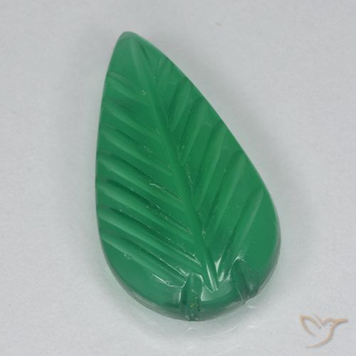 2.51ct Natural Verde medio Ágata, Corte Flor, Transparente