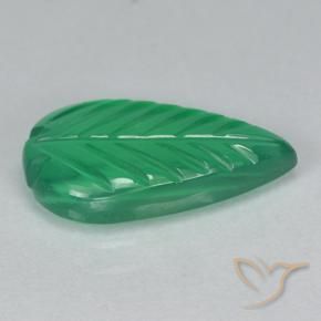 Ágata Verde medio natural de 2.51 ct, Corte Flor, Transparente