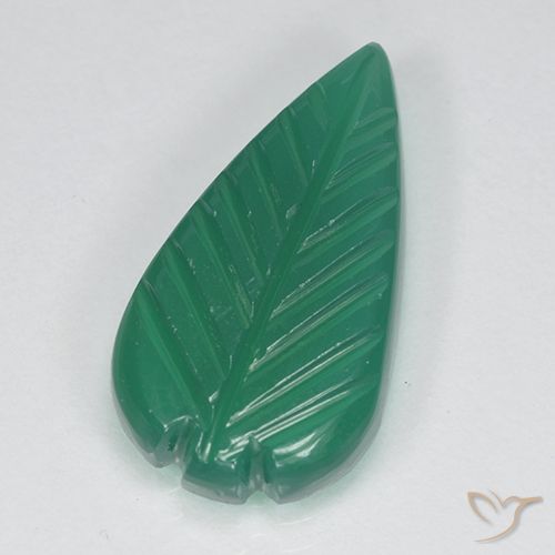 4.01ct Natural Verde medio Ágata, Corte Flor, Translúcido