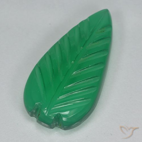3.72ct Natural Verde medio Ágata, Corte Flor, Translúcido