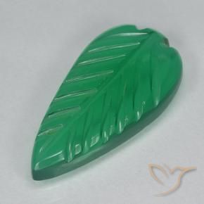 Ágata Verde medio natural de 3.72 ct, Corte Flor, Translúcido
