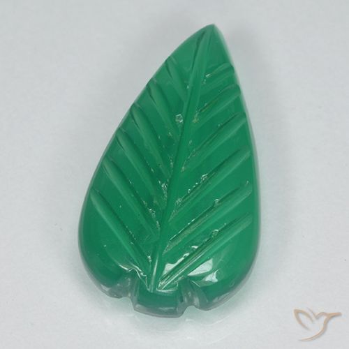 3.59ct Natural Verde medio Ágata, Corte Flor, Translúcido