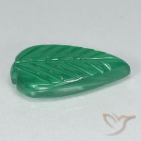 Ágata Verde medio natural de 3.59 ct, Corte Flor, Translúcido