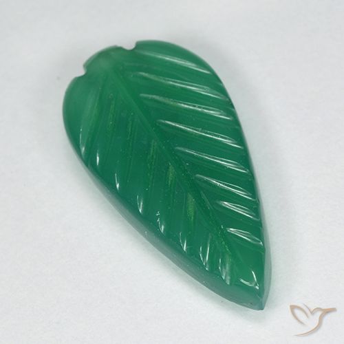 3.14ct Natural Verde medio Ágata, Corte Flor, Translúcido