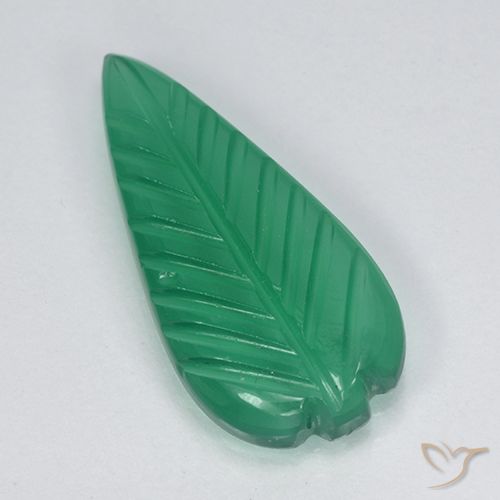 3.24ct Natural Verde medio Ágata, Corte Flor, Translúcido