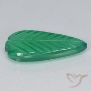 Ágata Verde medio natural de 3.24 ct, Corte Flor, Translúcido
