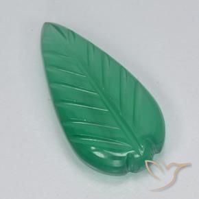 Ágata Verde medio natural de 3.09 ct, Corte Flor, Translúcido