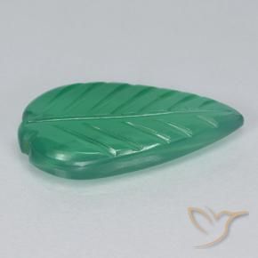 Ágata Verde medio natural de 3.09 ct, Corte Flor, Translúcido