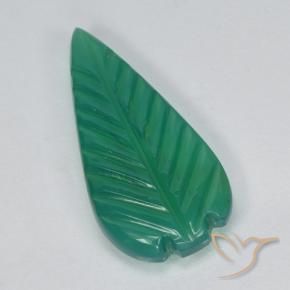 Ágata Verde cálido natural de 3.49 ct, Corte Flor, Translúcido