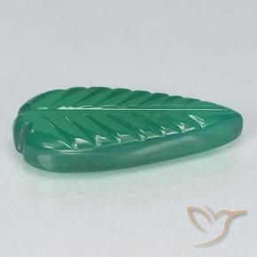 Ágata Verde cálido natural de 3.49 ct, Corte Flor, Translúcido