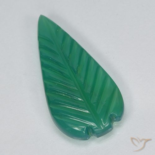 2.09ct Natural Verde medio Ágata, Corte Flor, Translúcido
