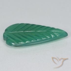Ágata Verde medio natural de 2.09 ct, Corte Flor, Translúcido