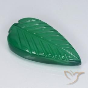 Ágata Verde cálido natural de 4.56 ct, Corte Flor, Translúcido