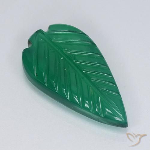Ágata Verde cálido natural de 5.27 ct, Elegante, Translúcido