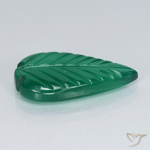 Ágata Verde cálido natural de 5.27 ct, Elegante, Translúcido