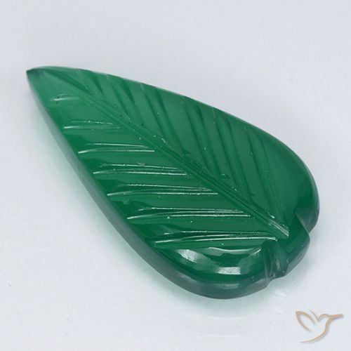 3.82ct Natural Verde intenso medio Ágata, Corte Flor, Translúcido