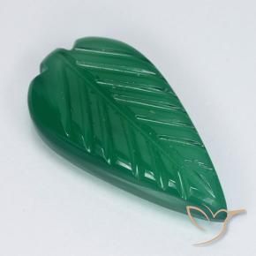 Ágata Verde intenso medio natural de 3.82 ct, Corte Flor, Translúcido