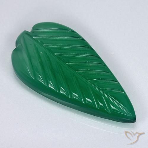 Ágata Verde bosque natural de 3.71 ct, Elegante, Translúcido