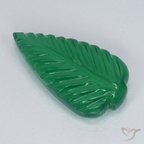 Ágata Verde medio natural de 3.68 ct, Corte Flor, Translúcido