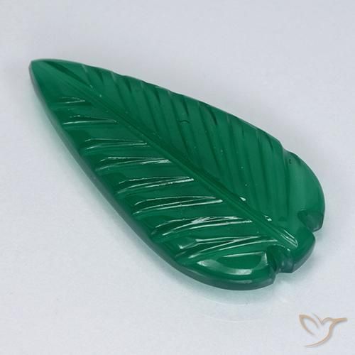 3.17ct Natural Verde intenso medio Ágata, Elegante, Translúcido