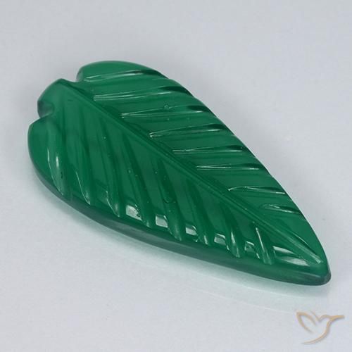 Ágata Verde intenso medio natural de 3.17 ct, Elegante, Translúcido