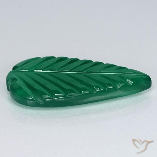 Ágata Verde intenso medio natural de 3.17 ct, Elegante, Translúcido
