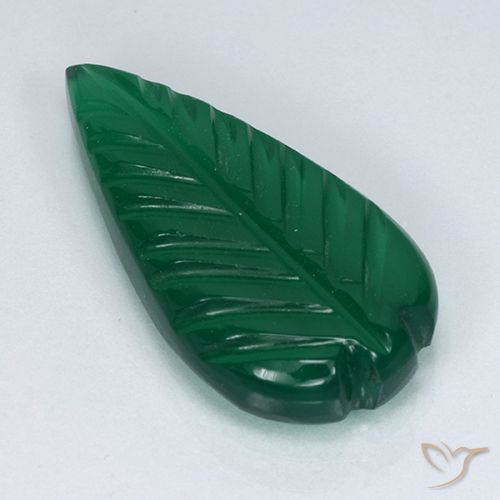 3.23ct Natural Verde medio Ágata, Corte Flor, Translúcido