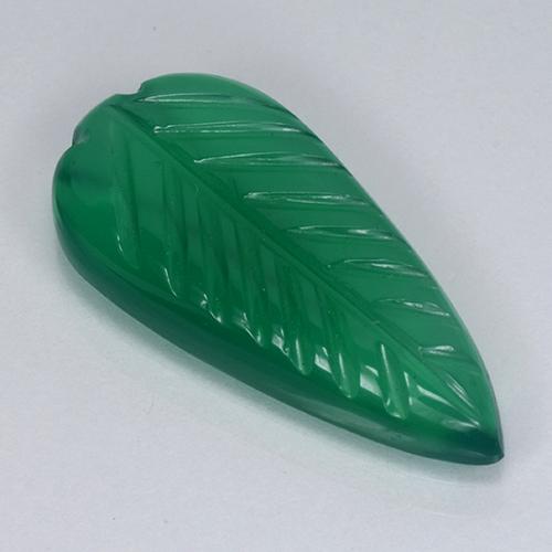 Ágata verde natural de 3,07 ct, forma elegante, translúcido