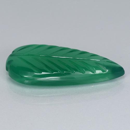 Ágata verde natural de 3,07 ct, forma elegante, translúcido
