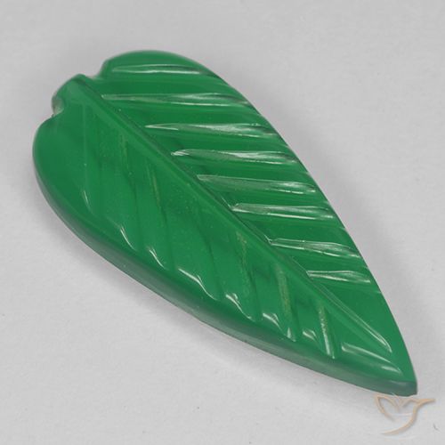 3.24ct Natural Verde medio Ágata, Corte Flor, Translúcido