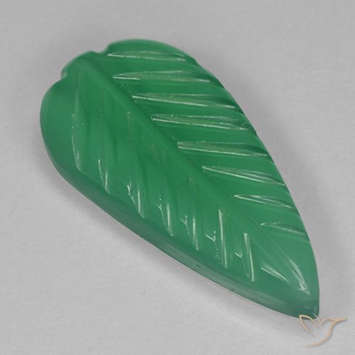 3.15ct Natural Verde medio Ágata, Corte Flor, Transparente