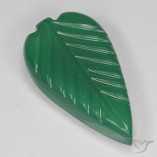 4.01ct Natural Verde medio Ágata, Corte Flor, Translúcido