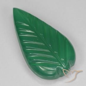 Ágata Verde medio natural de 4.01 ct, Corte Flor, Translúcido