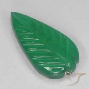 Ágata Verde cálido natural de 2.74 ct, Corte Flor, Translúcido