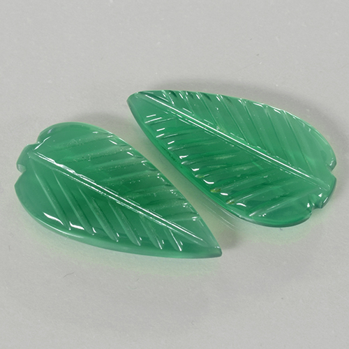 Gemas de ágata verde natural de 5,71 ct, corte flor, translúcido
