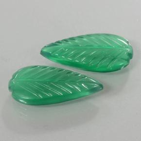 Gemas de ágata verde natural de 5,71 ct, corte flor, translúcido