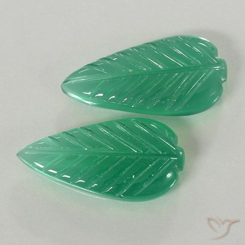 Gemas de ágata verde natural de 7,67 ct, corte flor, translúcido