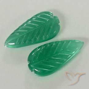 Gemas de ágata verde natural de 7,67 ct, corte flor, translúcido