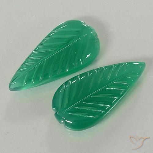Gemas de Ágata Verde cálido natural de 7.83 ct, Elegante, Translúcido
