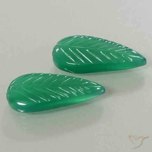 Gemas de Ágata Verde cálido natural de 7.83 ct, Elegante, Translúcido