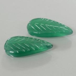 Gemas de ágata verde natural de 6,52 ct, corte flor, translúcido