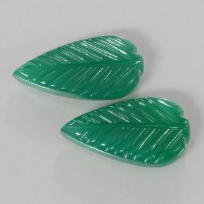 Gemas de Ágata Verde cálido natural de 9.90 ct, Corte Flor, Translúcido