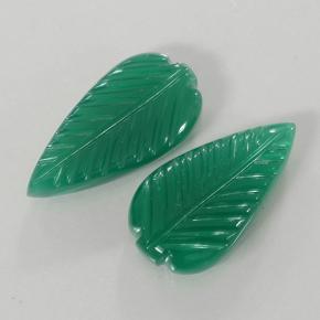 Gemas de Ágata Verde cálido natural de 9.90 ct, Corte Flor, Translúcido