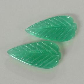 Gemas de Ágata Verde claro natural de 6.47 ct, Corte Flor, Transparente